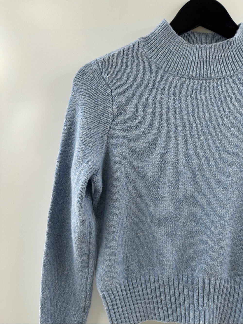 American Eagle Blue Mock Neck Sweater Women's Small Cotton Blend - Picture 2 of 8